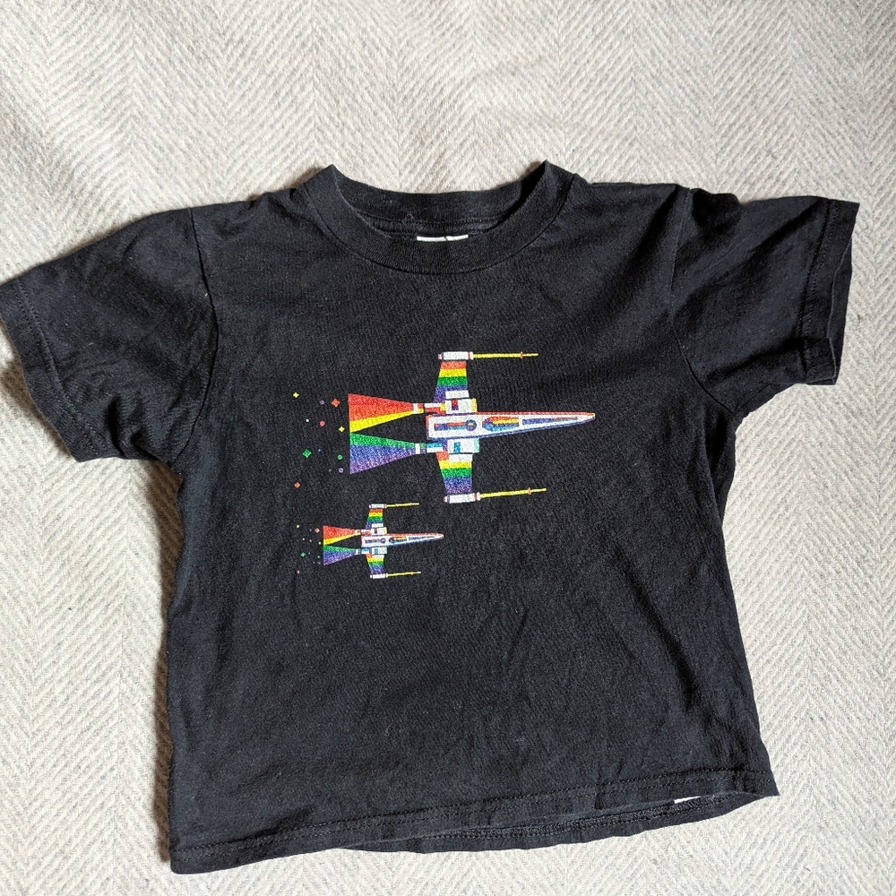 Kids Star Wars Shirt - Rainbow X-Wing